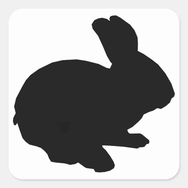 Stickers Lapin Noir Silhouette Pâques (Devant)