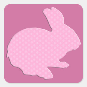 Stickers Lapin Pâques rose Poka Point Silhouette