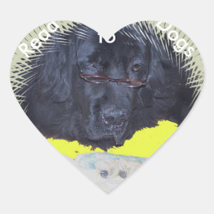 Stickers~ las zu den Hunden Herz-Aufkleber