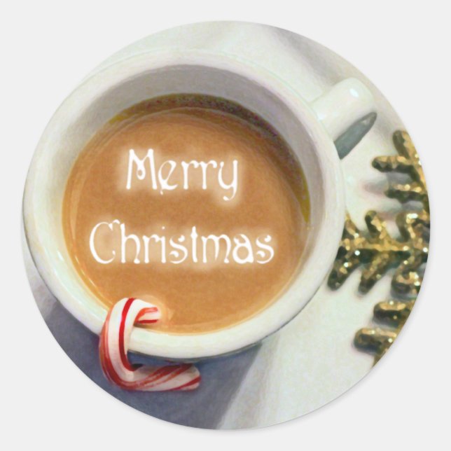 Stickers Latte café de Noël Joyeux (Devant)