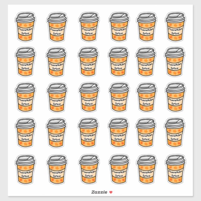Stickers Latte épice citrouille (Feuille)
