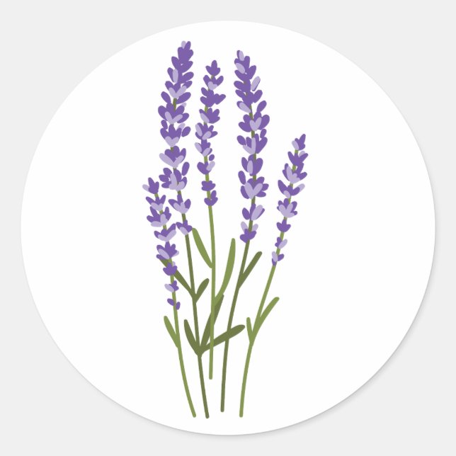 stickers lavande aquarelle fleurs herbes (Devant)