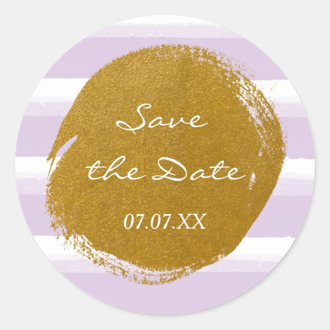 Stickers Lavender Stripes & Gold Foil Watercolor (Devant)