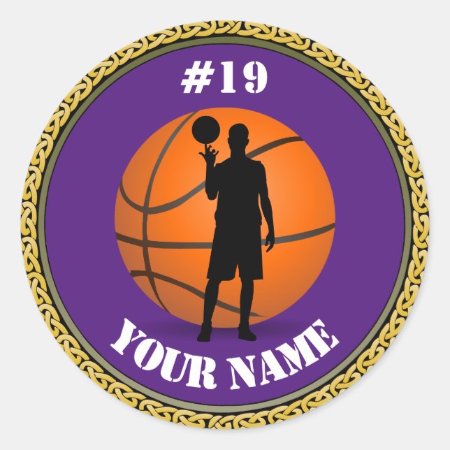 Stickers Lecteur de basket-ball - Ajouter nom et n (Devant)