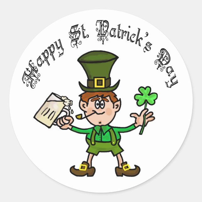 Stickers Leprechaun de la Saint Patrick (Devant)