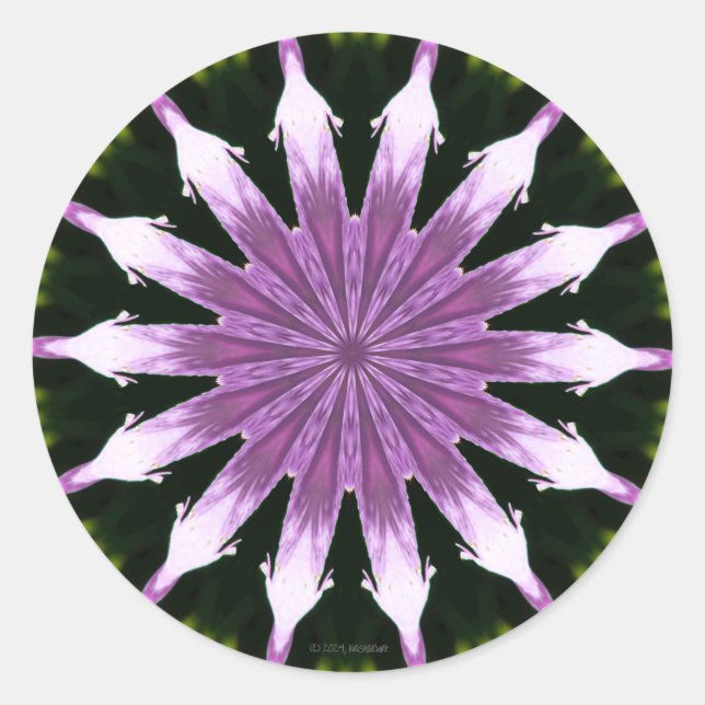 Stickers Lilac Petunia Kaleidoscope Classic Rond (Devant)
