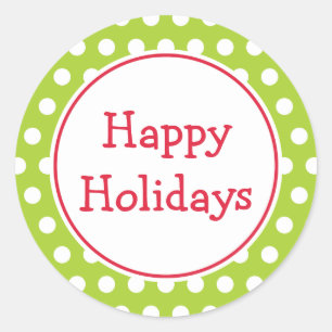 Stickers Lime Happy Holidays