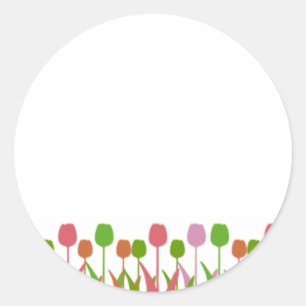 Stickers Line Tulips