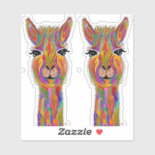 Stickers Llama Vinyl mignonne et colorée