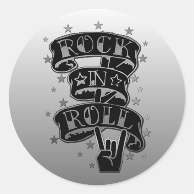 Stickers Logo Black & Silver Rock & Roll 2 (Devant)