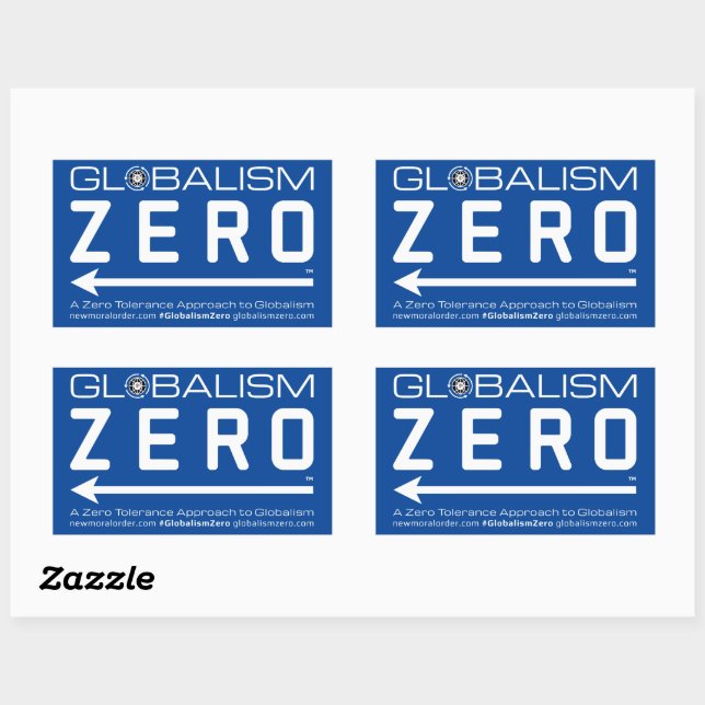 Stickers Logo de la ligne blanche Globalism Zero™ (Feuille)