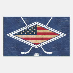 Stickers Logo du drapeau américain de hockey
