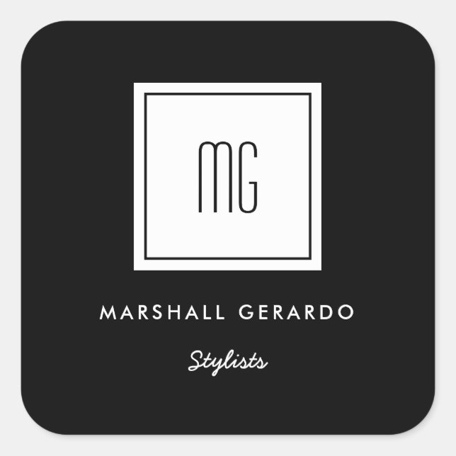 Stickers Logo Professionnel Monogramme Blanc Coule (Devant)