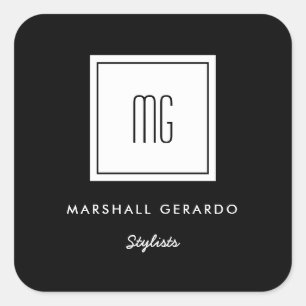 Stickers Logo Professionnel Monogramme Blanc Coule