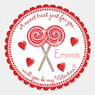 Stickers Lollipop Jour Valentines