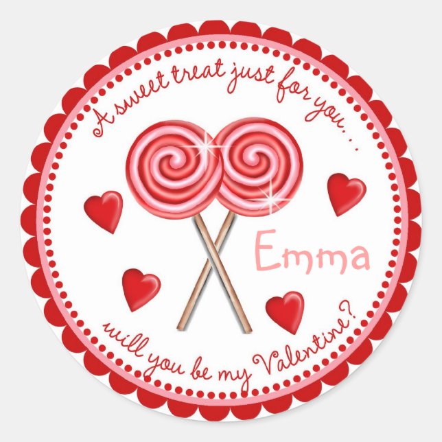 Stickers Lollipop Jour Valentines (Devant)