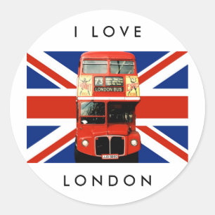 Stickers Londres avec Bus et British Flag 2