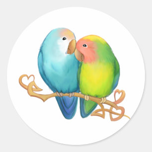 Stickers Lovebird colorés