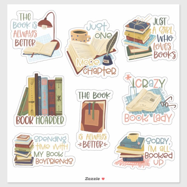 Stickers Lover du livre (Feuille)