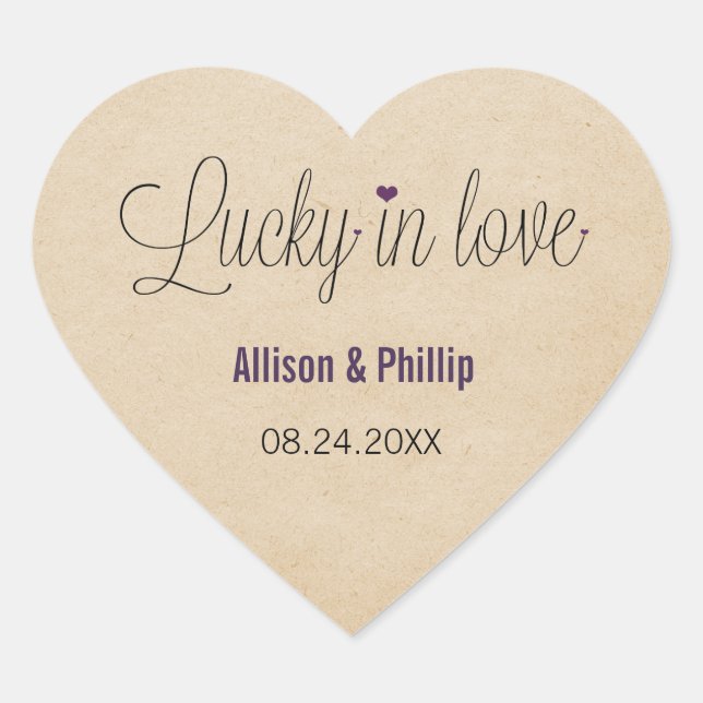Stickers Lucky in Love, violet (Devant)