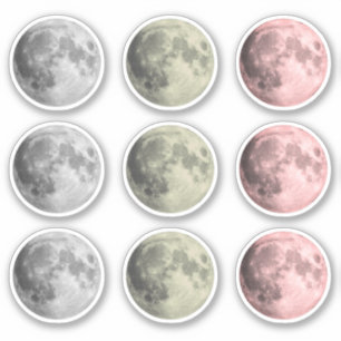 Stickers Lunar Space Pleines lunes assortis