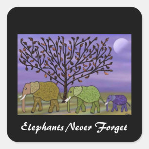 Stickers Lune éléphante