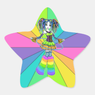 Stickers "Luxie" Rainbow Cyber Goth Hula Hoop Fae