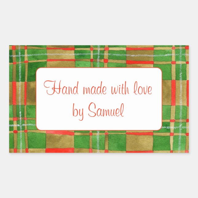 Stickers MAC GREGOR TARTAN Rectangle "Fait main" (Devant)