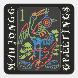 Stickers Mah Jongg Bird Greys