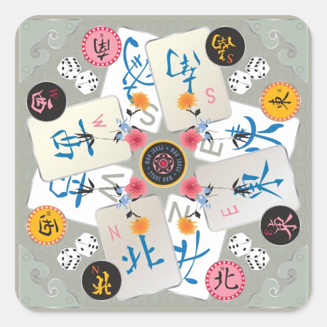 Stickers Mah Jongg Winds (Devant)