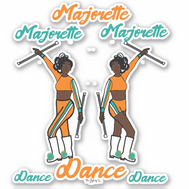Stickers Majorette (Aqua Orange) (Devant)
