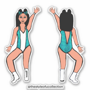 Stickers Majorette / Danseuse Aqua Spark #2