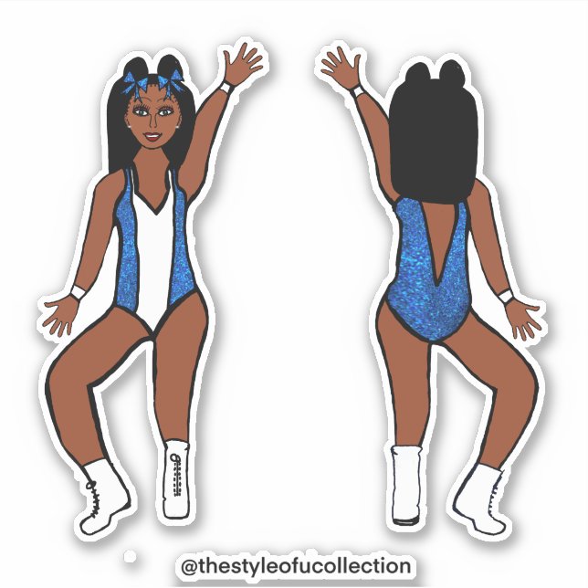Stickers Majorette / Danseuse Bleu Étincelle #1 (Devant)