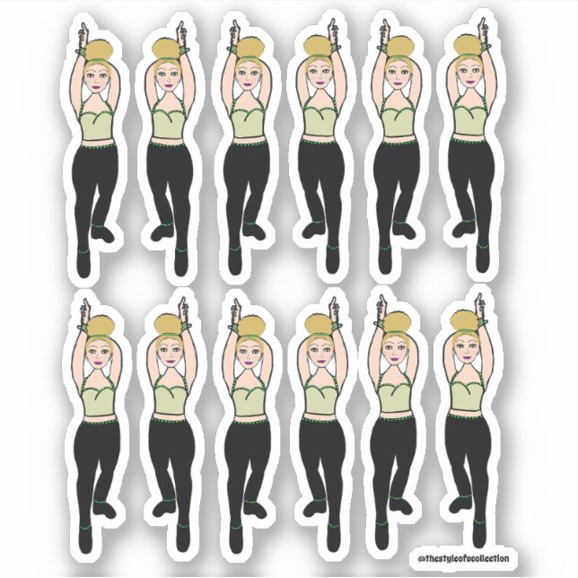 Stickers Majorette / Danseuse Monnaie Noir 2 (Devant)
