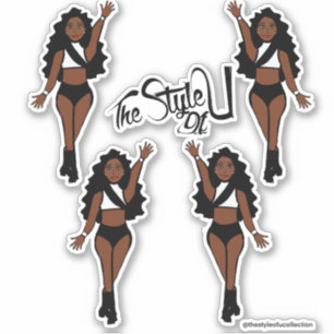 Stickers Majorette / Danseuse Noir & Blanc B
