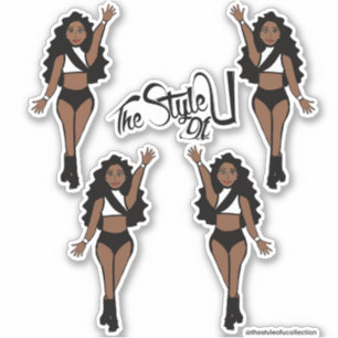 Stickers Majorette / Danseuse noir & blanc C