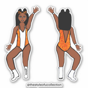 Stickers Majorette / Danseuse Orange Spark #1