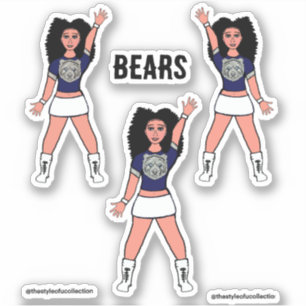 Stickers Majorette / Danseuse Ours Bleu Argent B