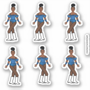 Stickers Majorette / Danseuse Pierres bleues