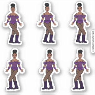 Stickers Majorette/Danseuse Pierres violettes