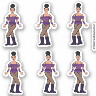 Stickers Majorette / Danseuse Pierres violettes B