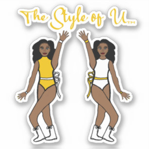 Stickers Majorette / Danseuse Ruban jaune