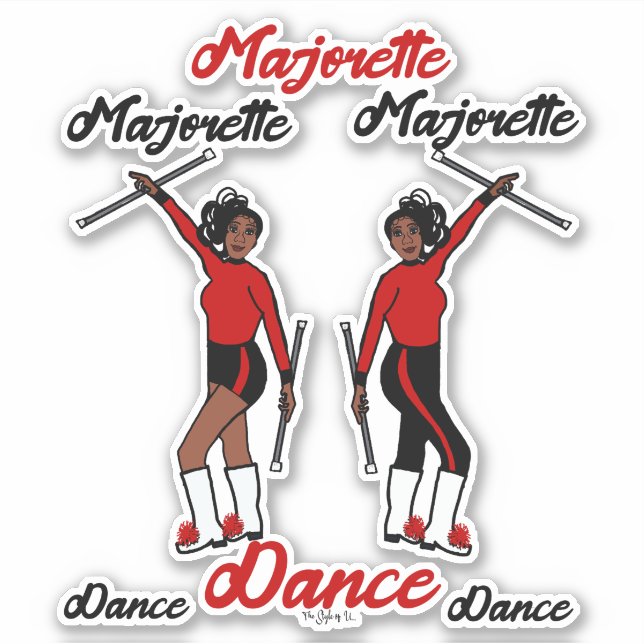 Stickers Majorette (Rouge noir 2) (Devant)