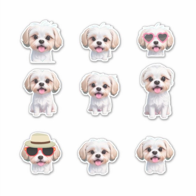 Stickers Maltais Marionnettes adorables (Devant)
