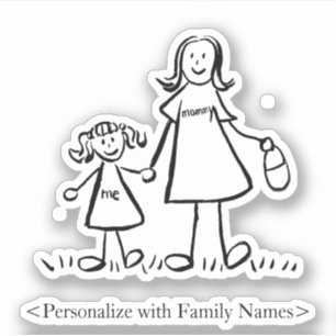 Stickers Maman's Girl Custom Maman & Daughter Deca