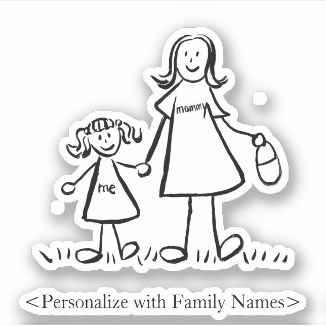Stickers Maman's Girl Custom Maman & Daughter Deca (Devant)