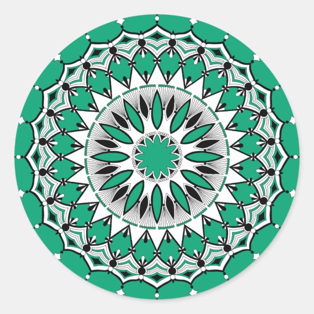 Stickers Mandal Vert (Design 1) (Devant)