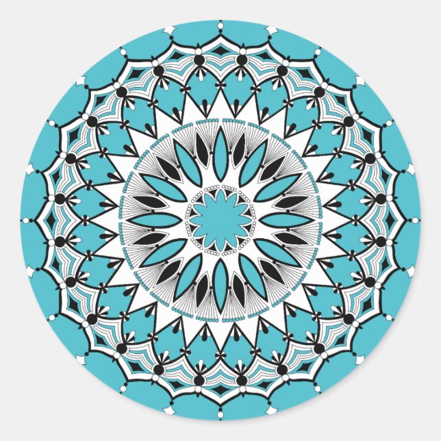 Stickers Mandala bleu (Design 1) (Devant)