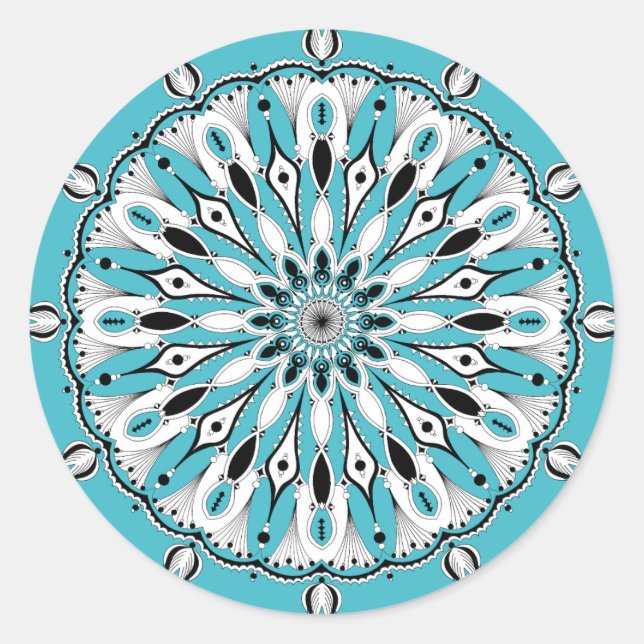 Stickers Mandala bleu (Design 2) (Devant)