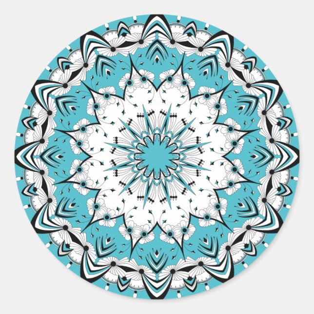 Stickers Mandala bleu (Design 3) (Devant)
